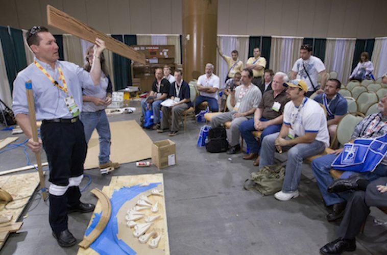 Charles leads a class of master craftsmen at 2012 NWFA Expo in Orlando, Florida